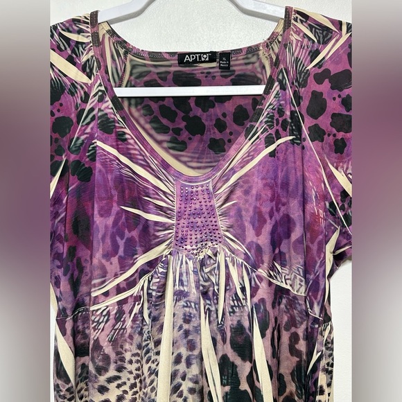 Y2K Vintage Animal Print Boho Beaded Tunic Blouse - Picture 3 of 9